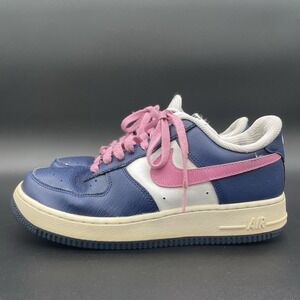 NIKE Air Force 1 AF-1 Women's Size 8 Midnight Blue Pink And White